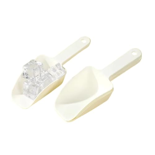 6Pcs Kunststoff Eis Schaufel Mehl Lebensmittel Süßigkeiten Scoop Dessert Reis Küche Matt für Eiswürfel, Mehl, Bonbons(White 1pcs) von LuoAXINN