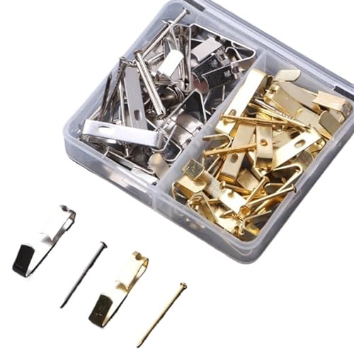 80 Stück Stahl Metall Bild Foto Ölgemälde Rahmen Hartholz Massiv Wandhaken Bildaufhängewerkzeug Wand Bildhalter für die Leinwand oder Bilder mit Schrauben 80 Stück Stahl Metall Bild Foto Ölgemälde Rahmen Hartholz Massiv Wandhaken Bildaufhängewerkzeug Wand Bildhalter für die Leinwand oder Bilder mit Schrauben von LuoAXINN