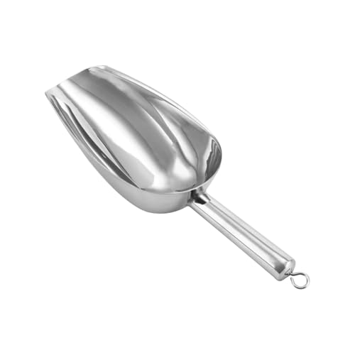 Edelstahl Eiswürfel Scoop Bar Buffet Küche Spice Candy Mehl Nuss Löffel für Eiswürfel, Mehl, Bonbons(9X25cm) von LuoAXINN