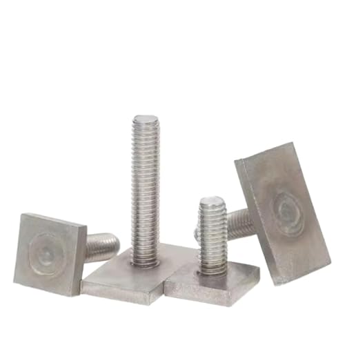 Edelstahl T-Nut Rutsche Schienenschiene T-Form Typ Rechteck Hammerkopfschraube Schraube M6 M8 M10 Hardware Tools Supplies für T-Nut Aluminium-Extrusionsprofil(20mm,M6-4pcs (20x20x4mm)) von LuoAXINN