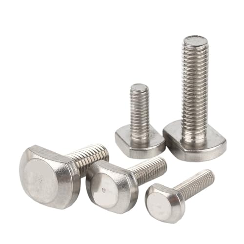 Edelstahlschrauben M5-M12 T-Typ Druckplattenschrauben T-Schlitzschienen T-Rechteckhammerköpfe für T-Nut Aluminium-Extrusionsprofil(12mm,M5-5PCS) von LuoAXINN