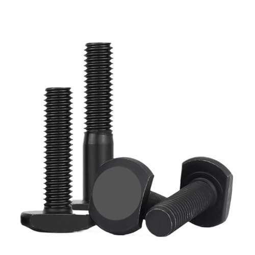 Kohlenstoffstahl M6 M8 M10 M12 T-förmige Schraube T-Schlitz Schienenschiene Rechteckige Hammerkopfschrauben für T-Nut Aluminium-Extrusionsprofil(M6x45mm 10pcs) von LuoAXINN