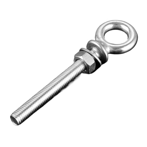 LuoAXINN M6 M8 M10 M12 Lange Hebeösenschraube aus Edelstahl 316, Langer Schaft, Kragenguss, Lange Schraube mit Unterlegscheibe und Mutter for Boote zum Aufhängen von Gegenständen(M8 x 60) von LuoAXINN