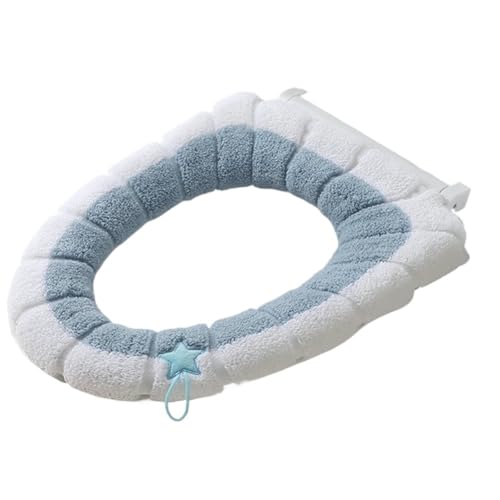 LuoAXINN Universal Wc Sitz Abdeckung Matte Hause Bad Matte Winter Warme Wc Deckel Kissen Weiche Waschbar Closes Matte Bad Zubehör für die meisten Toilettendeckel(Blue) von LuoAXINN