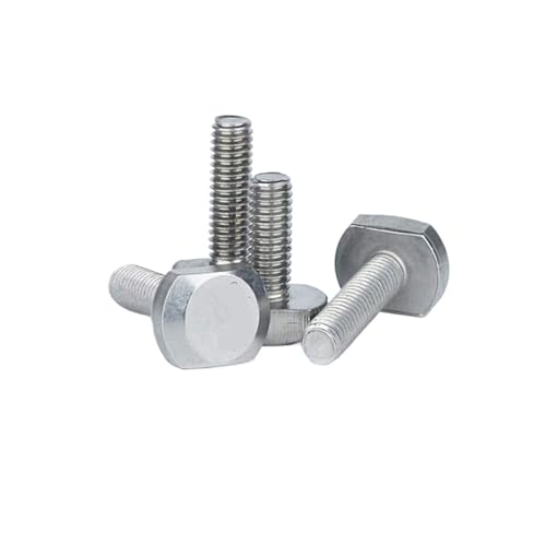 M5 M6 M8 M10 M12 Edelstahl T-Form Typ Rechteck Hammerkopfschraube Schraube for T-Nut Rutsche Schienenschiene für T-Nut Aluminium-Extrusionsprofil(2pcs M10,20mm) von LuoAXINN
