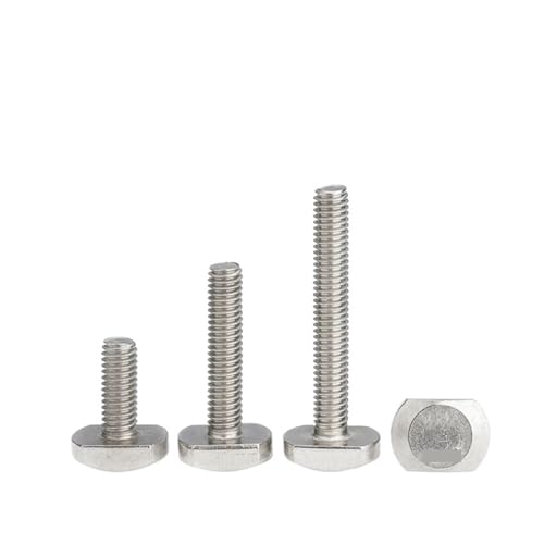 M5 M6 M8 M10 M12 Edelstahl T-förmiger Hammerkopfschraubenbolzen for T-Nut-Rutschschienen-Gehrungsschiene für T-Nut Aluminium-Extrusionsprofil(M12x50mm-1PCS) von LuoAXINN