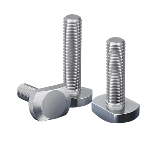 M5 M6 M8 M10 M12 Schrauben for T-Nut Edelstahl T Hammerkopfschraube Rechteck Maschinenschrauben Rutsche für T-Nut Aluminium-Extrusionsprofil(10Pcs,M10x45mm) von LuoAXINN