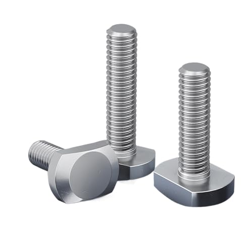 M5 M6 M8 M10 M12 Schrauben for T-Nut Edelstahl T Hammerkopfschraube Rechteck Maschinenschrauben Rutsche für T-Nut Aluminium-Extrusionsprofil(2Pcs,M8x50mm) von LuoAXINN