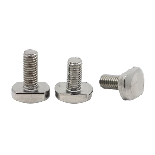 M5 M6 M8 M10 T-Style Edelstahlschraube T-Kopfschraube Bolzen Länge = 12-50mm für T-Nut Aluminium-Extrusionsprofil(30mm,M6 2pcs) von LuoAXINN