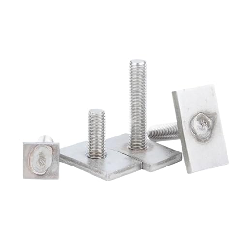 M6 M8 M10 Edelstahl T-Nut Rutsche Schiene Track Rechteck Hammer Kopf Bolzen Schraube Schweißen Schrauben für T-Nut Aluminium-Extrusionsprofil(Head 25x25x3.0mm,M8x50mm-2pcs) von LuoAXINN