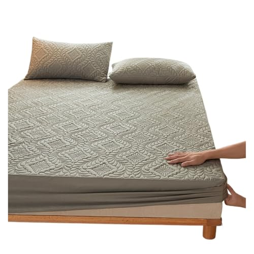 Matratzenschoner, wasserdicht, gesteppt, atmungsaktiv, Matratzenbezug, Spannbettlaken, kein Kissenbezug zur Verwendung in Matratzen(Grey,100x200x30cm) von LuoAXINN