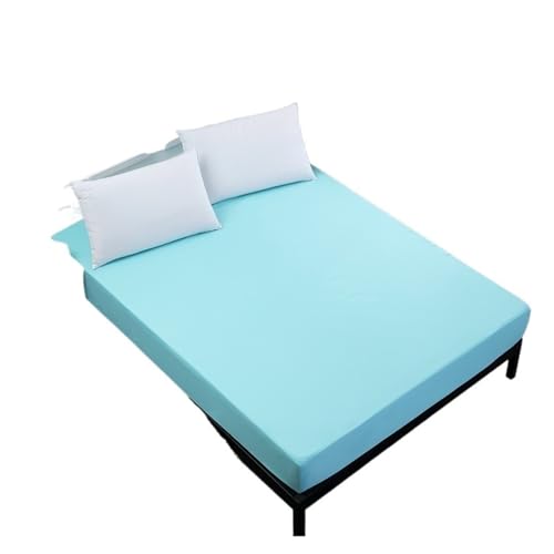 Solide Spannbettlaken Matratzenschutzbezug 90/140/160/180/200/220X200 mit Gummiband Laken King Queen Double Single zur Verwendung in Matratzen(Color 2,140x200x25cm) von LuoAXINN