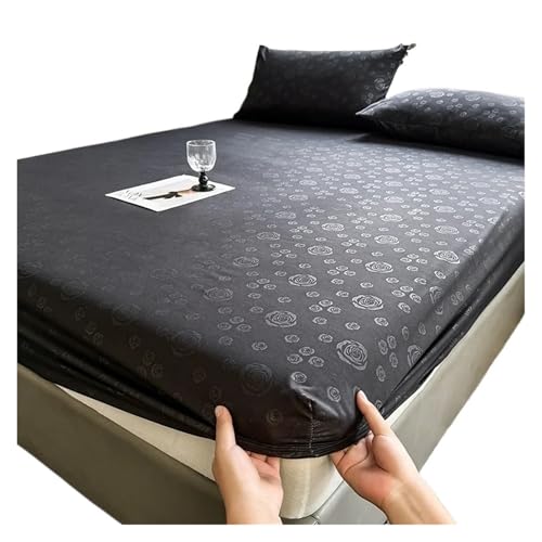 Spannbettlaken Bedruckter Bettbezug Sabanas para Cama Elastisches Bettlaken Einfacher Matratzenbezug Kein Kissenbezug zur Verwendung in Matratzen(Darkgrey,Twin 120x200cm 1pc) von LuoAXINN