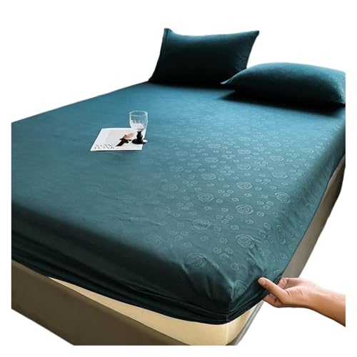 Spannbettlaken Bedruckter Bettbezug Sabanas para Cama Elastisches Bettlaken Einfacher Matratzenbezug Kein Kissenbezug zur Verwendung in Matratzen(Green,Queen 150x200cm 1pc) von LuoAXINN