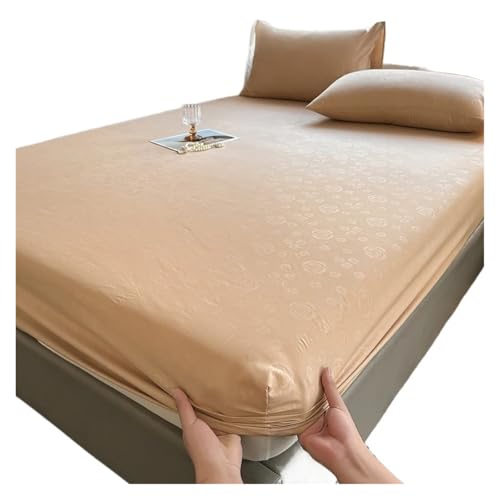 Spannbettlaken Bedruckter Bettbezug Sabanas para Cama Elastisches Bettlaken Einfacher Matratzenbezug Kein Kissenbezug zur Verwendung in Matratzen(Khaki,Queen 150x200cm 1pc) von LuoAXINN