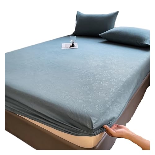 Spannbettlaken Bedruckter Bettbezug Sabanas para Cama Elastisches Bettlaken Einfacher Matratzenbezug Kein Kissenbezug zur Verwendung in Matratzen(Lakeblue,Queen 150x200cm 1pc) von LuoAXINN