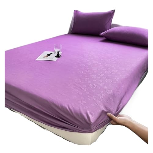 Spannbettlaken Bedruckter Bettbezug Sabanas para Cama Elastisches Bettlaken Einfacher Matratzenbezug Kein Kissenbezug zur Verwendung in Matratzen(Purple,Single 90x200cm 1pc) von LuoAXINN
