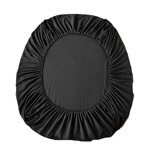 Spannbettlaken aus Baumwolle mit Gummibändern, rutschfest, verstellbar, Matratzenbezüge for Einzel-, Doppel-, King-Size- und Queensize-Betten zur Verwendung in Matratzen(Black,Queen 152x203x35cm) von LuoAXINN