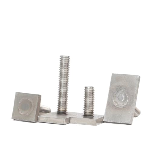 T-förmige Schienenbolzen aus Edelstahl for Schienenrutschen, M6, M8, M10, quadratische Schrauben mit rechteckigem Kopf, Länge 16 bis 50 mm für T-Nut Aluminium-Extrusionsprofil(M6x50mm 4pcs) von LuoAXINN