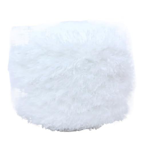 LuoShaiu 200G Korallen Samt Handgemachte Wolle Garn Plüsch Stricken Natürliche Häkeln Flauschigen Stricken Dicke Wolle(01 pure white) von LuoShaiu
