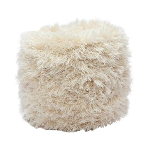 LuoShaiu 200G Korallen Samt Handgemachte Wolle Garn Plüsch Stricken Natürliche Häkeln Flauschigen Stricken Dicke Wolle(03 meters white) von LuoShaiu