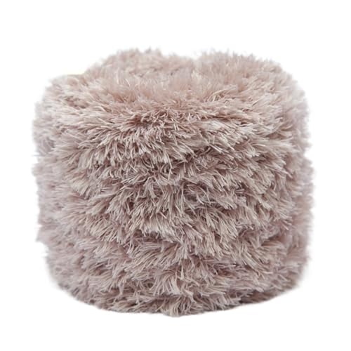 LuoShaiu 200G Korallen Samt Handgemachte Wolle Garn Plüsch Stricken Natürliche Häkeln Flauschigen Stricken Dicke Wolle(05 m camel) von LuoShaiu