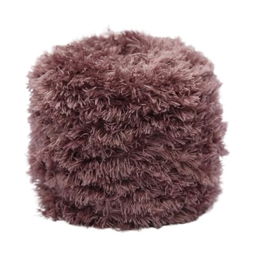 LuoShaiu 200G Korallen Samt Handgemachte Wolle Garn Plüsch Stricken Natürliche Häkeln Flauschigen Stricken Dicke Wolle(06 deep camel) von LuoShaiu