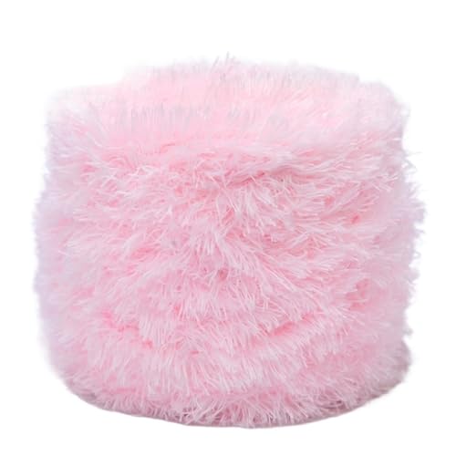 LuoShaiu 200G Korallen Samt Handgemachte Wolle Garn Plüsch Stricken Natürliche Häkeln Flauschigen Stricken Dicke Wolle(14 white powder) von LuoShaiu