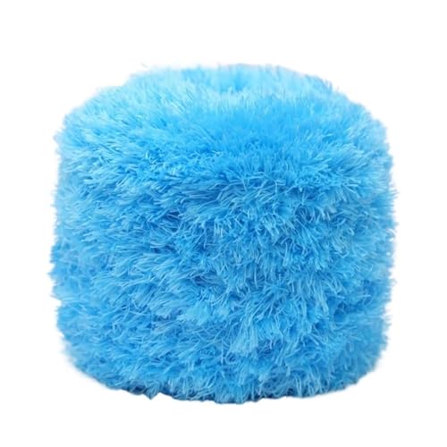 LuoShaiu 200G Korallen Samt Handgemachte Wolle Garn Plüsch Stricken Natürliche Häkeln Flauschigen Stricken Dicke Wolle(21 Lake Blue) von LuoShaiu