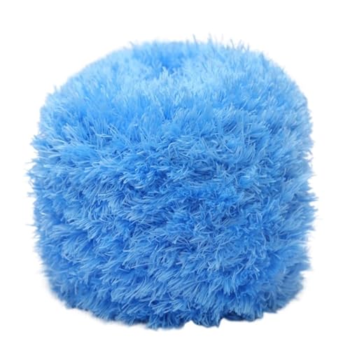 LuoShaiu 200G Korallen Samt Handgemachte Wolle Garn Plüsch Stricken Natürliche Häkeln Flauschigen Stricken Dicke Wolle(22 sky blue) von LuoShaiu