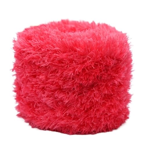LuoShaiu 200G Korallen Samt Handgemachte Wolle Garn Plüsch Stricken Natürliche Häkeln Flauschigen Stricken Dicke Wolle(27 watermelon red) von LuoShaiu