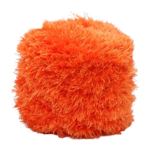 LuoShaiu 200G Korallen Samt Handgemachte Wolle Garn Plüsch Stricken Natürliche Häkeln Flauschigen Stricken Dicke Wolle(28 orange) von LuoShaiu