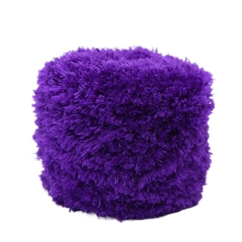 LuoShaiu 200G Korallen Samt Handgemachte Wolle Garn Plüsch Stricken Natürliche Häkeln Flauschigen Stricken Dicke Wolle(39 deep purple) von LuoShaiu