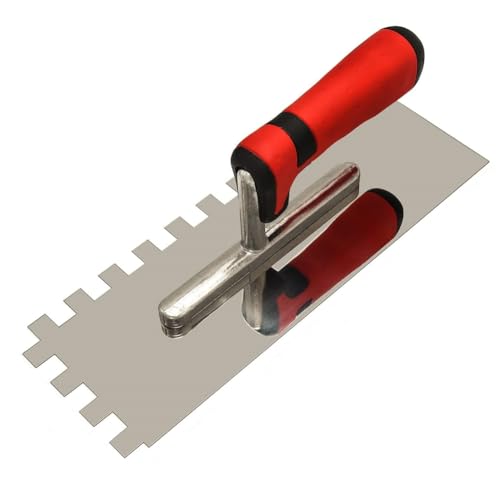 Luobannm 1/2 Quadratische Zahnkelle, Flache Glättekelle Aus Edelstahl für Zement- und Mauerwerksfliesen-Verlegearbeiten von Luobannm