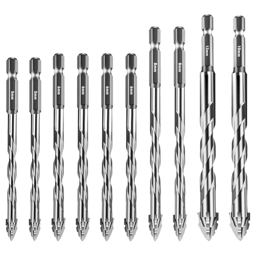 Luobannm 10 Stück Neue Vierschneidige Sägezahn-Exzenterbohrer, Größe 5/6/8/10/12 mm, für, Marmor, Metall, Glas, Keramik, Wandfliesen A Luobannm 10 Stück Neue Vierschneidige Sägezahn-Exzenterbohrer, Größe 5/6/8/10/12 mm, für, Marmor, Metall, Glas, Keramik, Wandfliesen A von Luobannm
