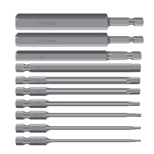 Luobannm 10pcs 1/4 "Magnetbohrer -Bit -Set Manipulationssicherer Sicherheitshex -Bit -Treiber Torx Schraubendreher Flachkopf Hochqualität 100 mm von Luobannm