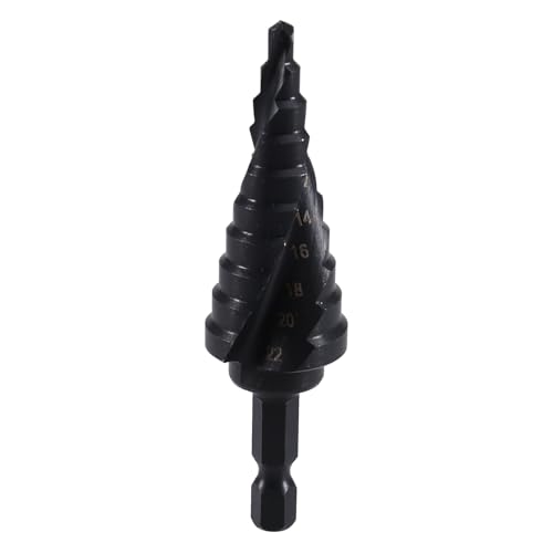 Luobannm 12 Stufengröße Stufenbohrmaschine für Metall, 3/16 "-7/8" Vier Spiralflöte M35 Kobaltbohrer, 1/4 "Hex Shank von Luobannm