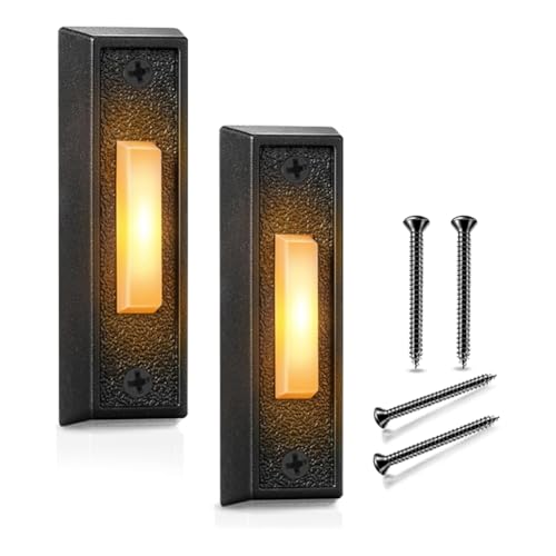 Luobannm 2 Packung Beleuchtete Türklingelknopf Kabeltür Glocken -Druckknöpfe LED -Tür -Chime für Garagentoröffner, Tür -Chime, Türklingelknopf Wandmontage Türklingel Schalter Garagentorklingelknopf Luobannm 2 Packung Beleuchtete Türklingelknopf Kabeltür Glocken -Druckknöpfe LED -Tür -Chime für Garagentoröffner, Tür -Chime, Türklingelknopf Wandmontage Türklingel Schalter Garagentorklingelknopf von Luobannm