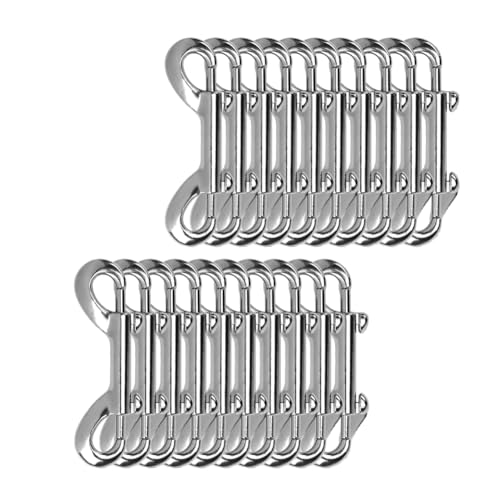 Luobannm 20 Stück Doppelseitige Druckknöpfe, 8,9 cm Metallclip Aus Zinklegierung mit Auslöseknopf, Karabinerhaken für Haustierleinen, Wassereimerhaken, Schlüsselhalter von Luobannm