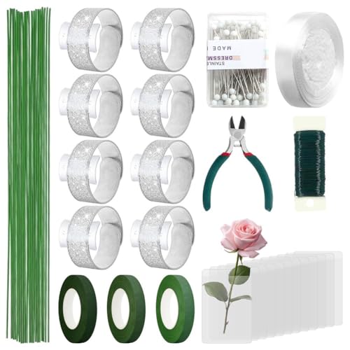 Luobannm 206pc Blumenarrangement Werkzeug Kit Handgelenk Corsage Armbänder, Boutonniere Blumenstift für Blumensträuße Hochzeit von Luobannm