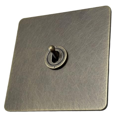 Luobannm 220V Kippschalter Vintage Bronze Steckdosen und Schalter Wandlichtschalter Dimmerschalter Wandsteckdose Platte,B von Luobannm