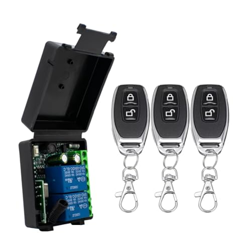 Luobannm 2CH Relaisempfängermodul AC 85-256V 433 MHz Wireless Fernbedienungsschalter für Garagentüren, Vorhänge, Beleuchtung von Luobannm