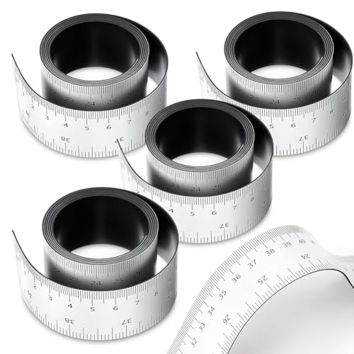 Luobannm 39,37 Magnetisches Lineal, Flexibles Magnetisches Lineal mit - und Zentimeterangaben, Magnetisches Maßband, 4 Stück von Luobannm