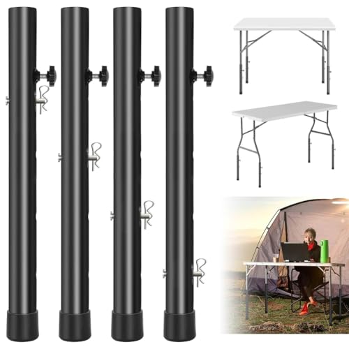 Luobannm 4-Pack-Metall-Klapptisch-Bein-Extender, Hochleistungsstufe 4 Level/Höhen Tischbeine Erweiterungen Unterstützt von Luobannm