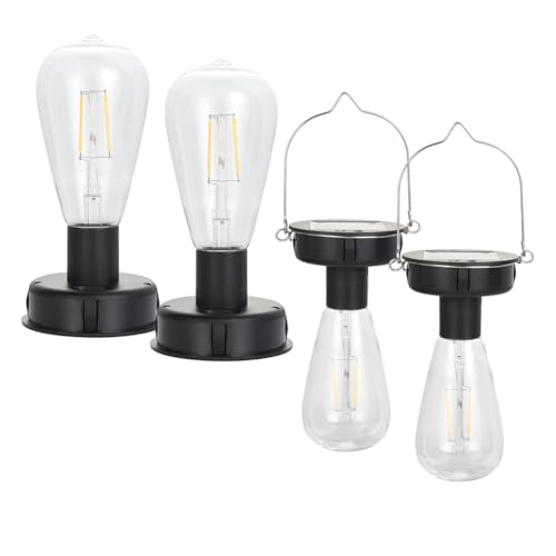 Luobannm 4 Pack Solar Hanging Lights Ersatztage Top Outdoor Lantern Solar Leuchtteile für DIY Outdoor Laternen Wasserdicht Dekorativ für Outdoor -Laternen im Freien von Luobannm
