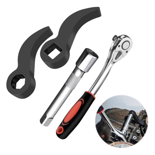 Luobannm 4 Stk. Steckschlüsseladapter 2 Stk. Brechstangenadapter 1/2-Ratschenschlüssel & 1/2-Schraubenschlüssel Kfz-Reparaturwerkzeuge mit Verlängerungsstange von Luobannm