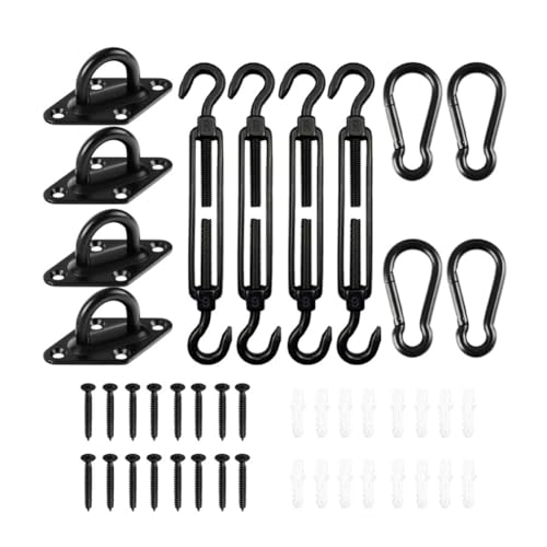 Luobannm 44-Teiliges Sonnensegel-Hardware-Set für Installation Von Dreieckigen und Rechteckigen Sonnensegeln, für Terrasse, Garten im Freien von Luobannm