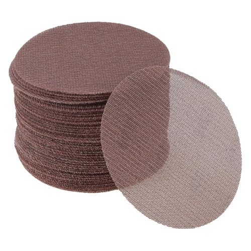 Luobannm 50 Stück 5 Abranet-Schleifnetz, Verstopfungssicheres Klett-Schleifpapier, Staubfreies Netz, Körnung 400, Braunes Aluminiumoxid von Luobannm