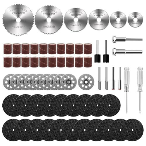 Luobannm 66pcs Multi-Materials-Schneidrad für -Drehwerkzeuge Inkludiert 20 PCS-Harzscheiben und 6pcs HSS Sägeblätter von Luobannm