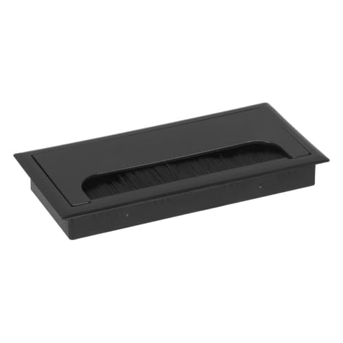 Luobannm 80x160 Büro-Schreibtisch-Einfädelbox, Computertisch, Kabellochabdeckung, Einfädelloch, Quadratisch, Bürstenabdeckung, Platte, Schwarz, 80x160 von Luobannm